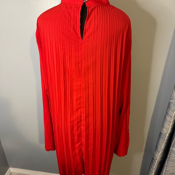 LADY IN RED PLEATED PLUS SIZE DRESS - Picture 4 of 5